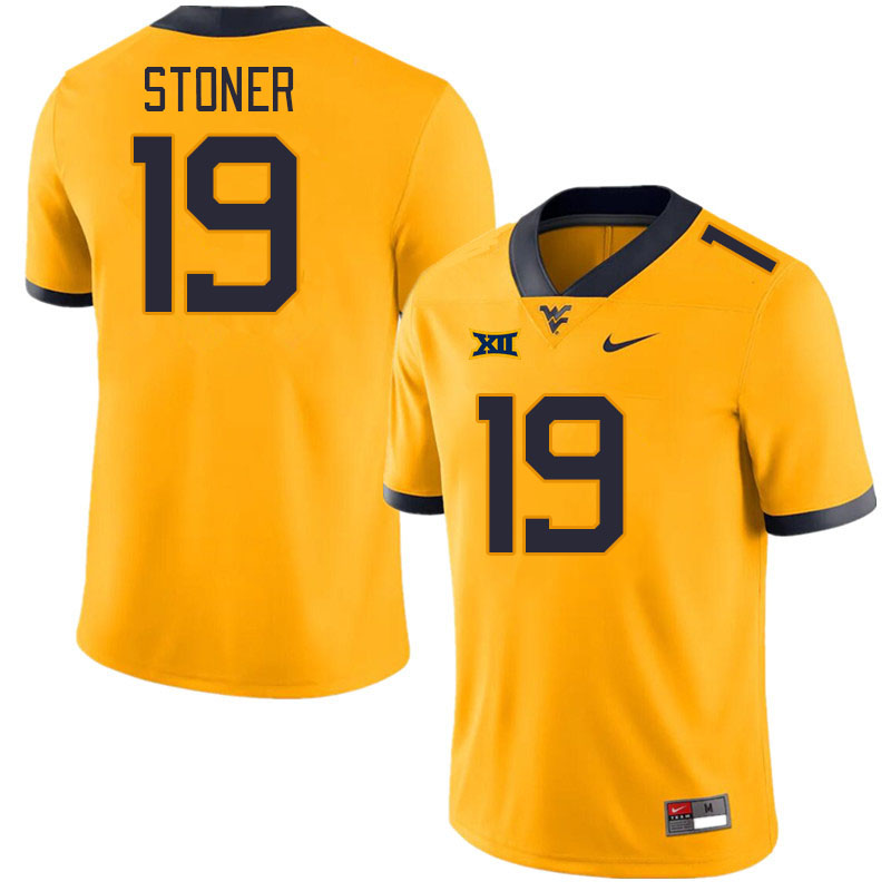 Men #19 Sam Stoner West Virginia Mountaineers College Football Jerseys Stitched Sale-Gold
